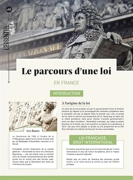 Couverture : Le parcours d'une loi en France: Dépliant