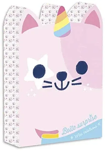 Couverture : Boîte surprise : Caticorn: Coffret avec 2 cartes à gratter, 2 cartes à couvrir de strass, des stickers, 4 feuilles d'origamis, 1 livre de coloriage et 1 bracelet: À partir de 6 ans