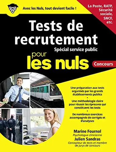 Couverture : Préparer les tests de recrutement: spécial Service public pour les Nuls Concours