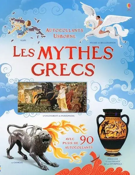 Couverture : Les mythes grecs: Documentaire en autocollants