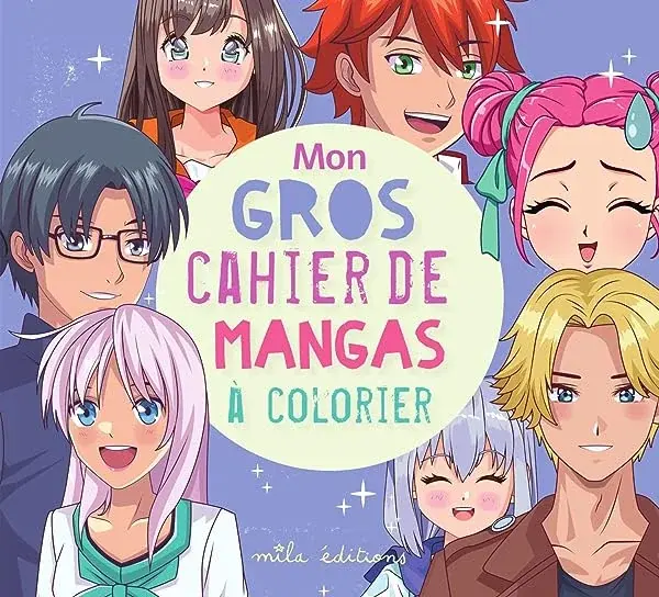 Couverture : Mon gros cahier de mangas à colorier
