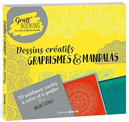 Couverture : Gratt'Booking Dessins créatifs graphismes & mandalas