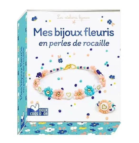 Couverture : Mes bijoux fleuris en perles de rocaille: mini boîte avec accessoires
