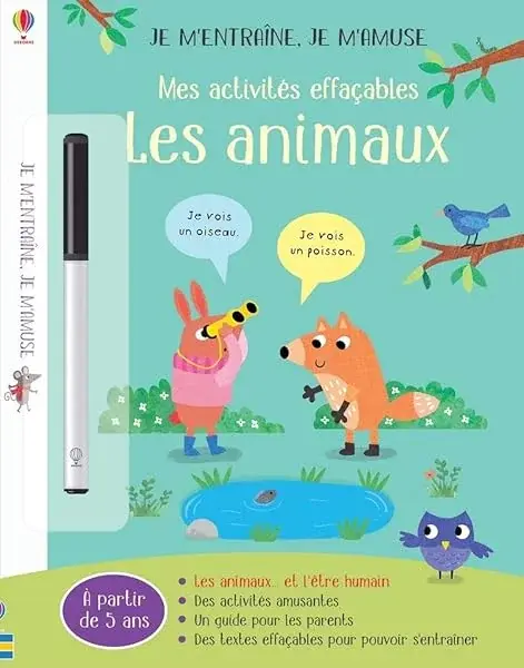 Couverture : Les animaux: Je m'entraîne, je m'amuse: Mes activités effaçables