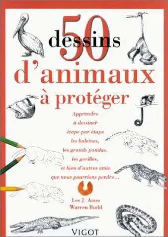 Couverture : 50 dessins d'animaux à protéger