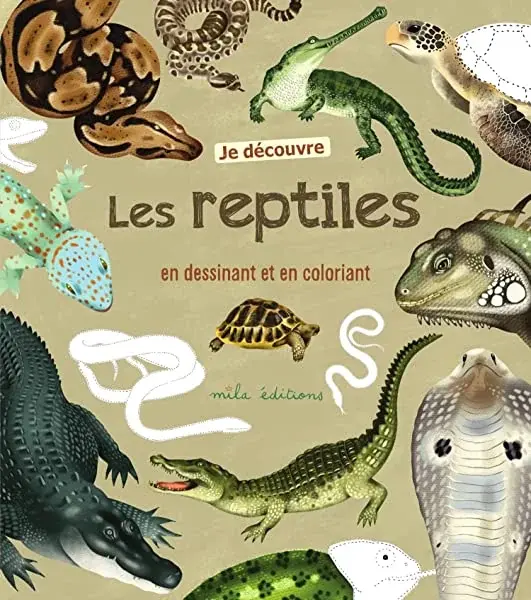 Couverture : Je découvre les reptiles en dessinant et en coloriant
