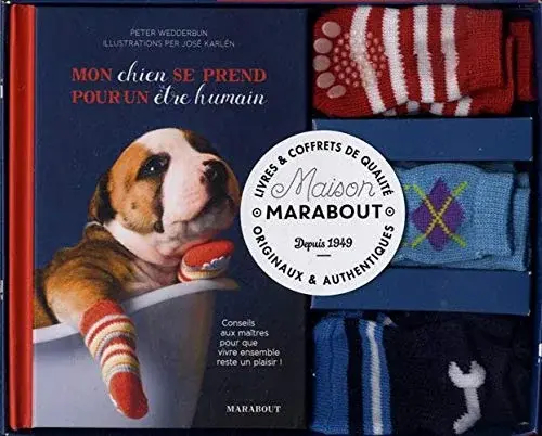 Couverture : Coffret Des chaussettes qui ont du chien : Mon chien de prend pour un être humain, avec 3 paires doubles de chaussettes antidérapantes pour chien
