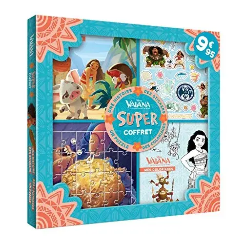 Couverture : VAIANA: Super Coffret: Une histoire, des coloriages, des stickers, un puzzle: Disney: .