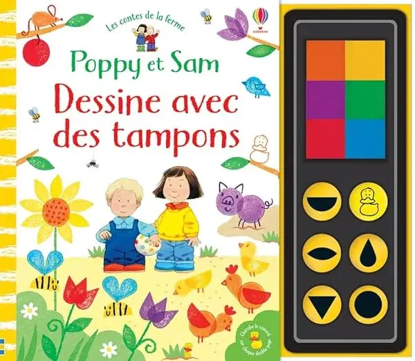Couverture : Poppy et Sam: Dessine avec des tampons