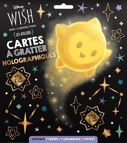 Couverture : WISH, ASHA ET LA BONNE ÉTOILE: Pochettes Cartes à gratter holographiques: Disney