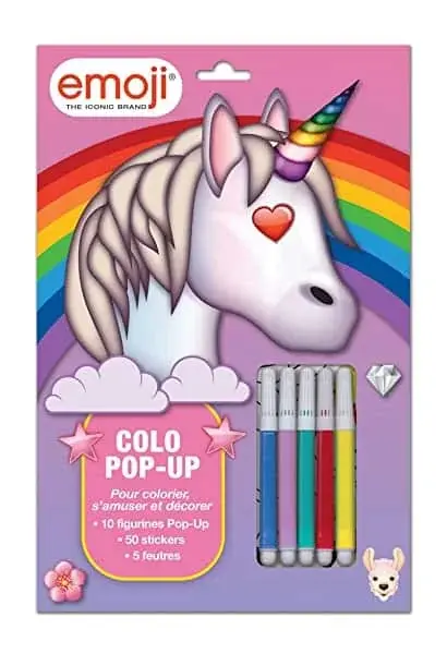 Couverture : Colo Pop-up Licorne Licorne Emoji