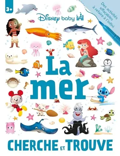 Couverture : DISNEY BABY: Cherche et Trouve: Cahier de jeux effaçable: La Mer