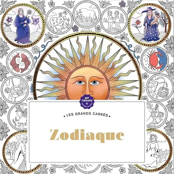 Couverture : Les grands carrés d'Art-thérapie Zodiaque