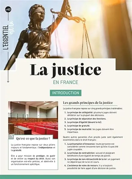 Couverture : La justice en France: Dépliant