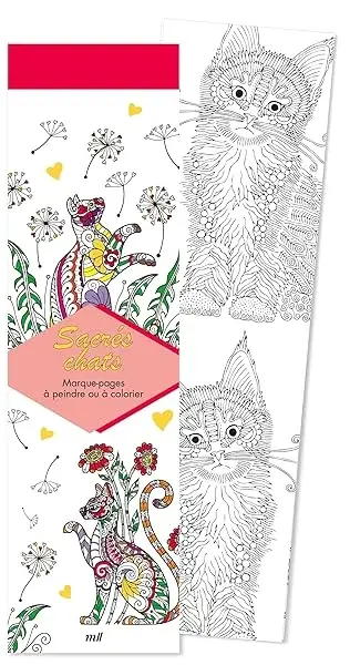 Couverture : Marque-pages: Sacrés chats: 50 marque-pages à peindre ou à colorier
