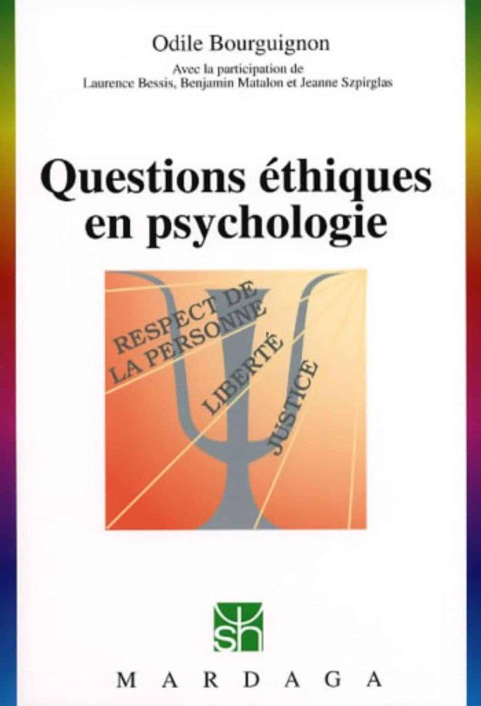 Couverture : Questions éthiques en psychologie