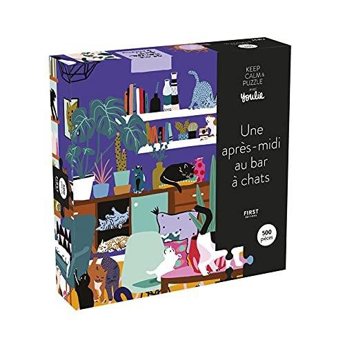 Couverture : Coffret puzzle Une après-midi au bar à chats: puzzle 500 pièces: Keep calm and puzzle