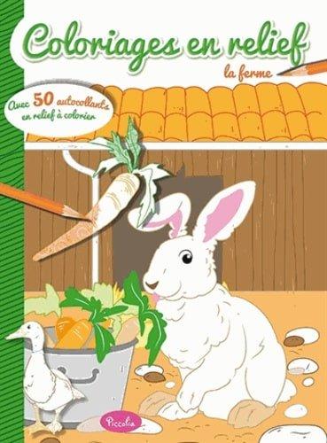 Couverture : Coloriages en relief avec autocollants : la ferme