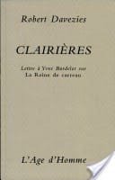 Couverture de Clairières - lettre à Yves Burdelot sur La reine de carreau