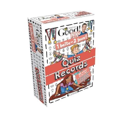 1 boîte 2 jeux : Quiz records – Jeu de cartes avec Michel Cymes – À partir de 6 ans