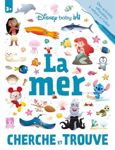 DISNEY BABY – Cherche et Trouve – Cahier de jeux effaçable – La Mer