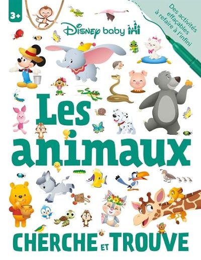 DISNEY BABY – Cherche et Trouve – Cahier de jeux effaçable – Les Animaux