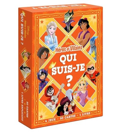 DISNEY – Qui suis-je ? – Boîte de jeu de cartes – Spécial Héros et Vilains