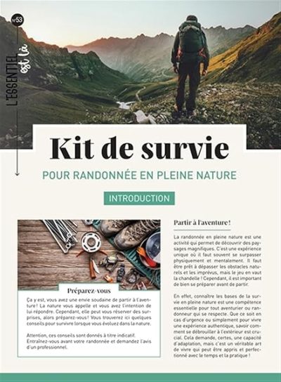 Kit de survie pour randonnée en pleine nature