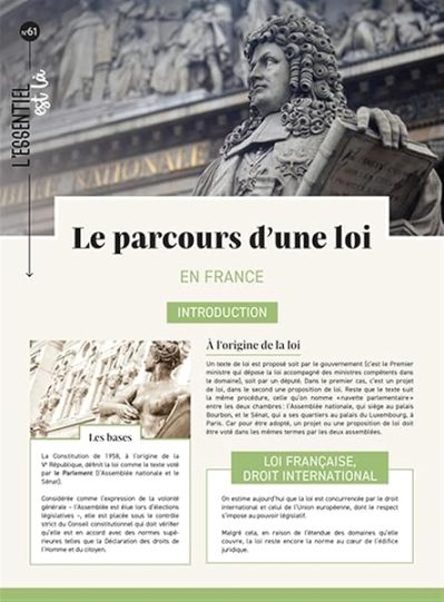 Le parcours d'une loi en France – Dépliant
